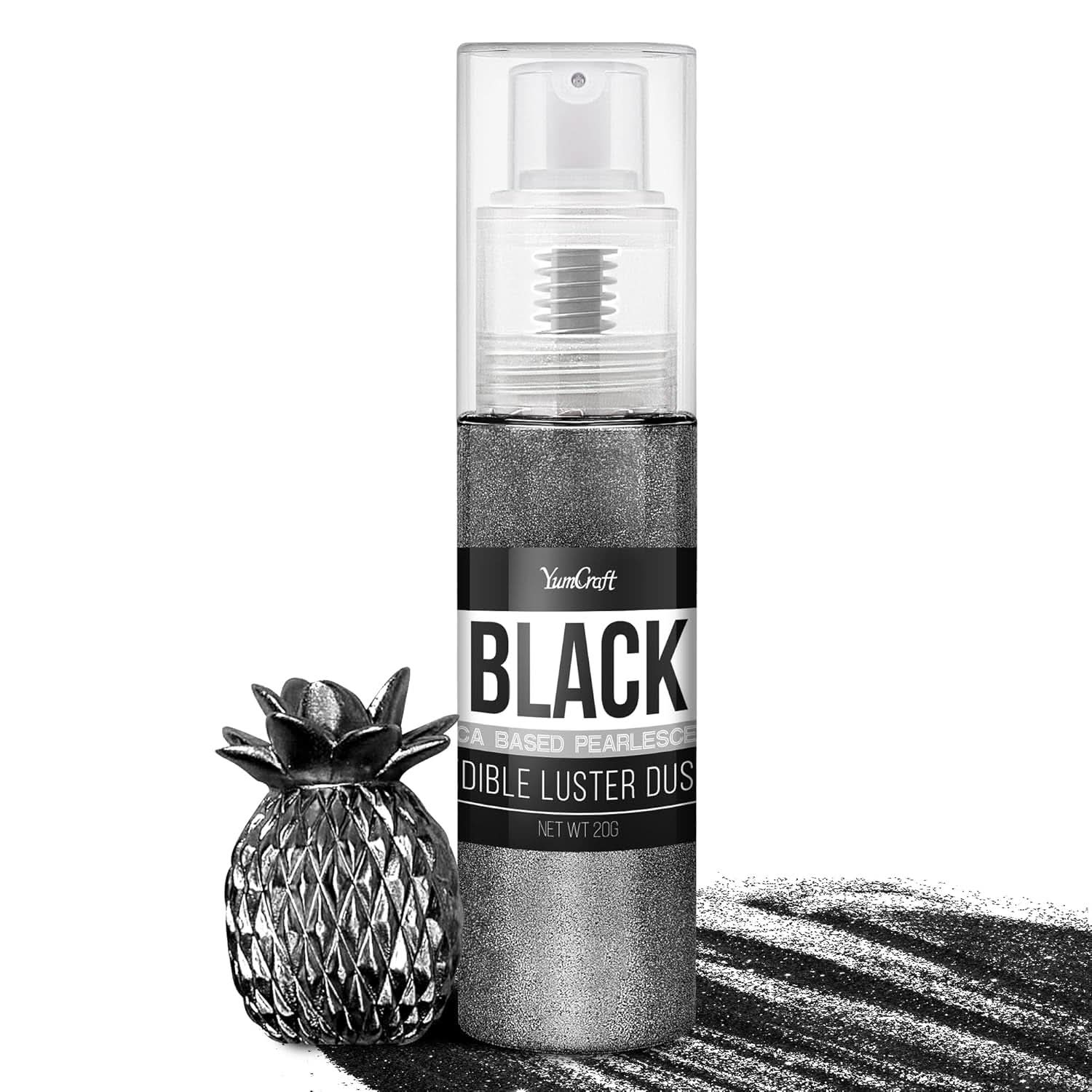 Spray glitter comestibil, 20 grame Naty Shop Negru
