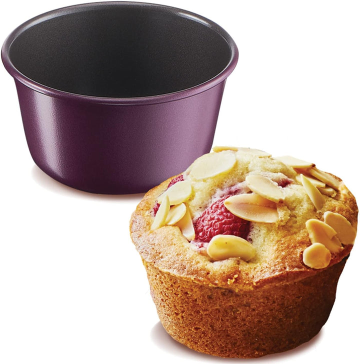 Tefal Creabake Muffins Creabake Backformen, 7,5 Cm, Antihaftbeschichtung, Stapelbares System, Kreative Rezepte Für Süßigkeiten Und Salate, Einfaches Backen, Eisenfarben