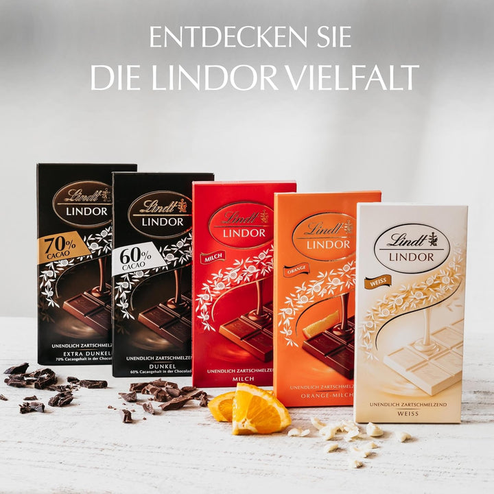 Lindt Schokolade LINDOR Caramel & Salz | 100G Tafel | Vollmilch-Schokolade Mit Einem Hauch Fleur De Sel Und Unendlich Zartschmelzender Karamell-Füllung | Schokoladentafel | Schokoladengeschenk