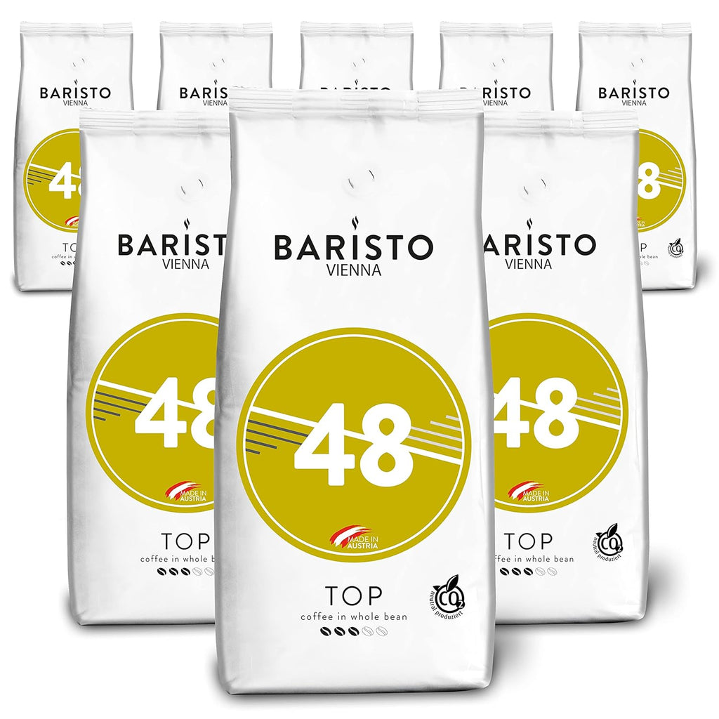 Baristo 48° below - Intensität 5/5, Arabica Und Robusta, Ganze Kaffeebohnen, 8 X 1000G