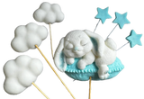 Set 7 decoratiuni comestibile din zahar, Iepuras Decoratiuni din Pasta de Zahar Naty Shop