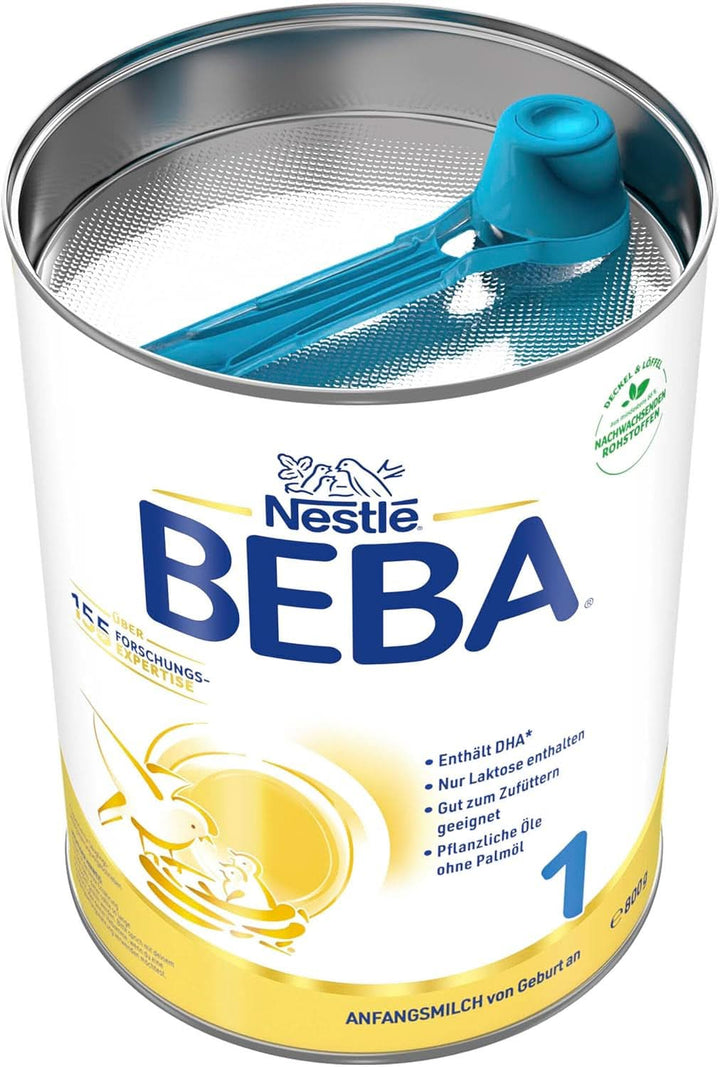 BEBA 1 Anfangsmilch Von Geburt An, Babynahrung Mit DHA, Nur Laktose, Ohne Palmöl, 3Er Pack (3 X 800G)