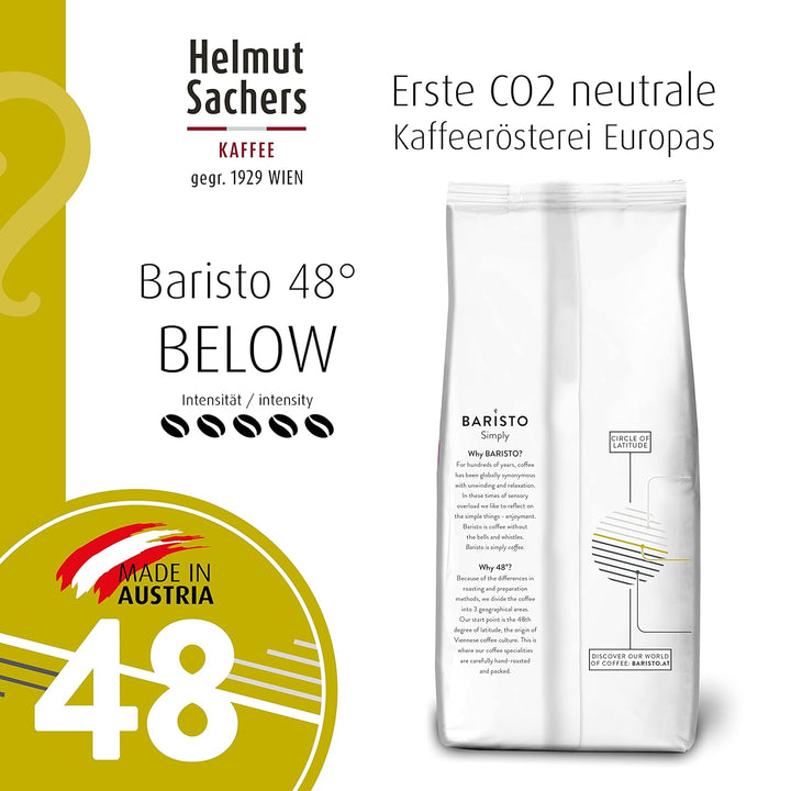 Baristo 48° below - Intensität 5/5, Arabica Und Robusta, Ganze Kaffeebohnen, 8 X 1000G