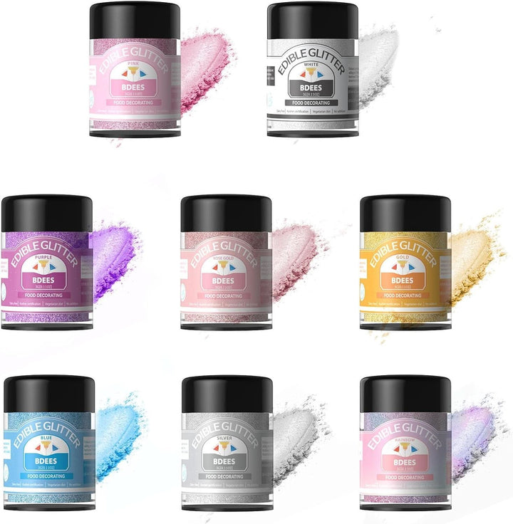 Glitter comestibil 8 culori Rainbow Set