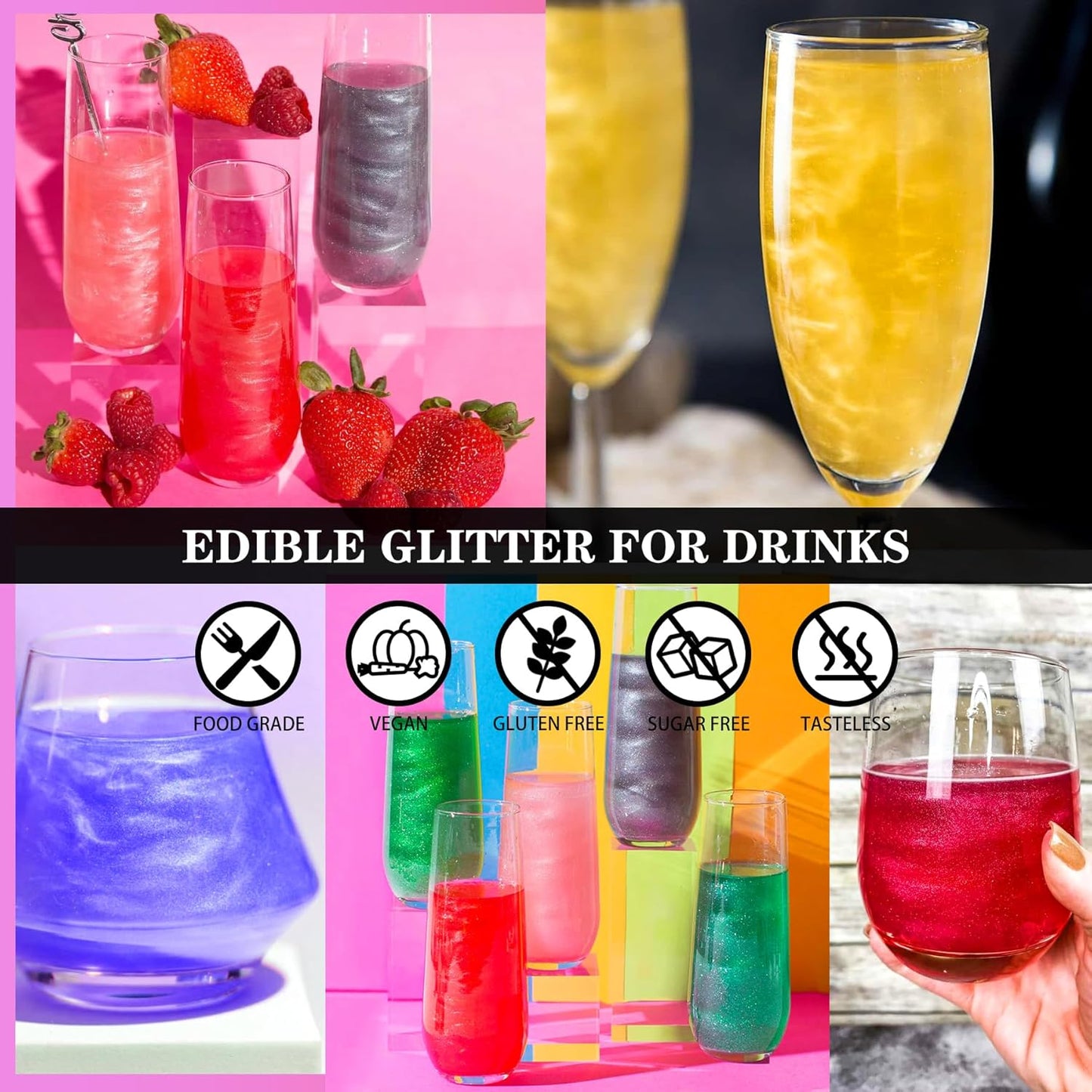 Glitter comestibil, praf, diverse culori, 30 grame Naty Shop