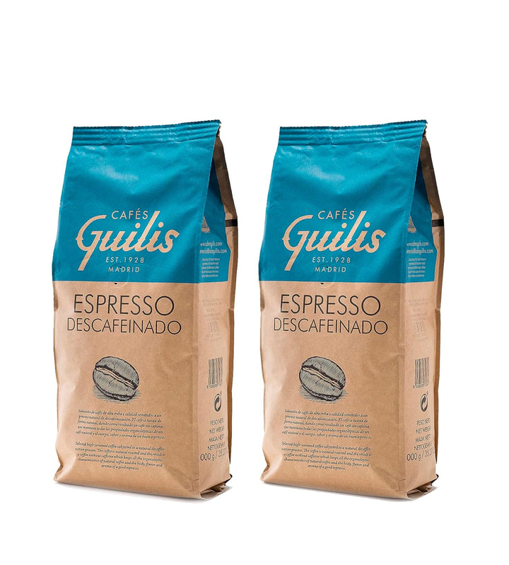 CAFES GUILIS DESDE 1928 AMANTES DEL CAFÉ - Kaffeebohnen Entkoffeiniert Arabica 1 Kg