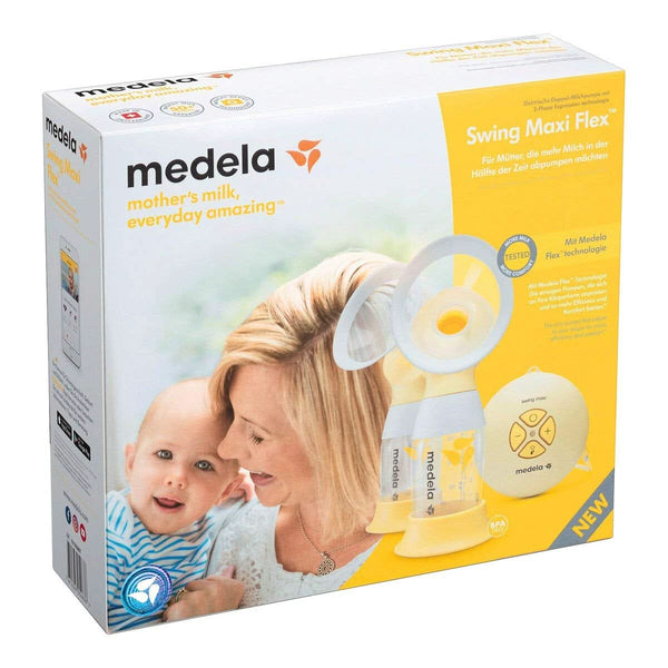 Medela Swing Maxi Flex Elektrische Doppel-Milchpumpe – Mehr Milch in Kürzerer Zeit – Mit Personalfit Flex Brusthaube Und Medela 2-Phasen Expression-Technologie, 1 Stück (1Er Pack)