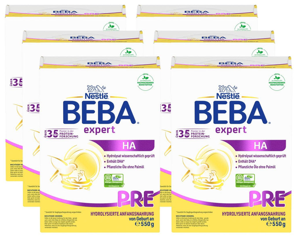 BEBA Nestlé BEBA EXPERT HA PRE Hydrolysierte Anfangsnahrung, Säuglingsnahrung Von Geburt An, 8Er Pack (8 X 200Ml)