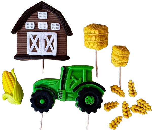 Set 12 decoratiuni comestibile din pasta de zahar, Ferma Decoratiuni din Pasta de Zahar Nati Shop