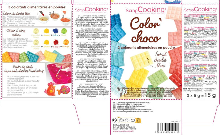 Scrap Cooking, Set 3 coloranti alimentari liposolubili, 3 x 5 grame