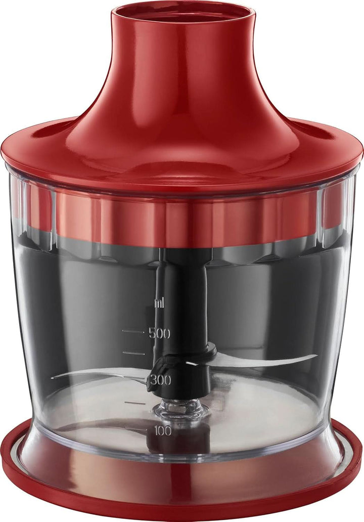 Russell Hobbs Stabmixer [3-In-1: Pürierstab/Zerkleinerer, Mixer- & Schneebesenaufsatz] Desire Rot (Bpa-Freies & Spülmaschinenfestes Zubehör, Für Smoothie, Suppen Saucen, Joghurt Babynahrung) 24700-56