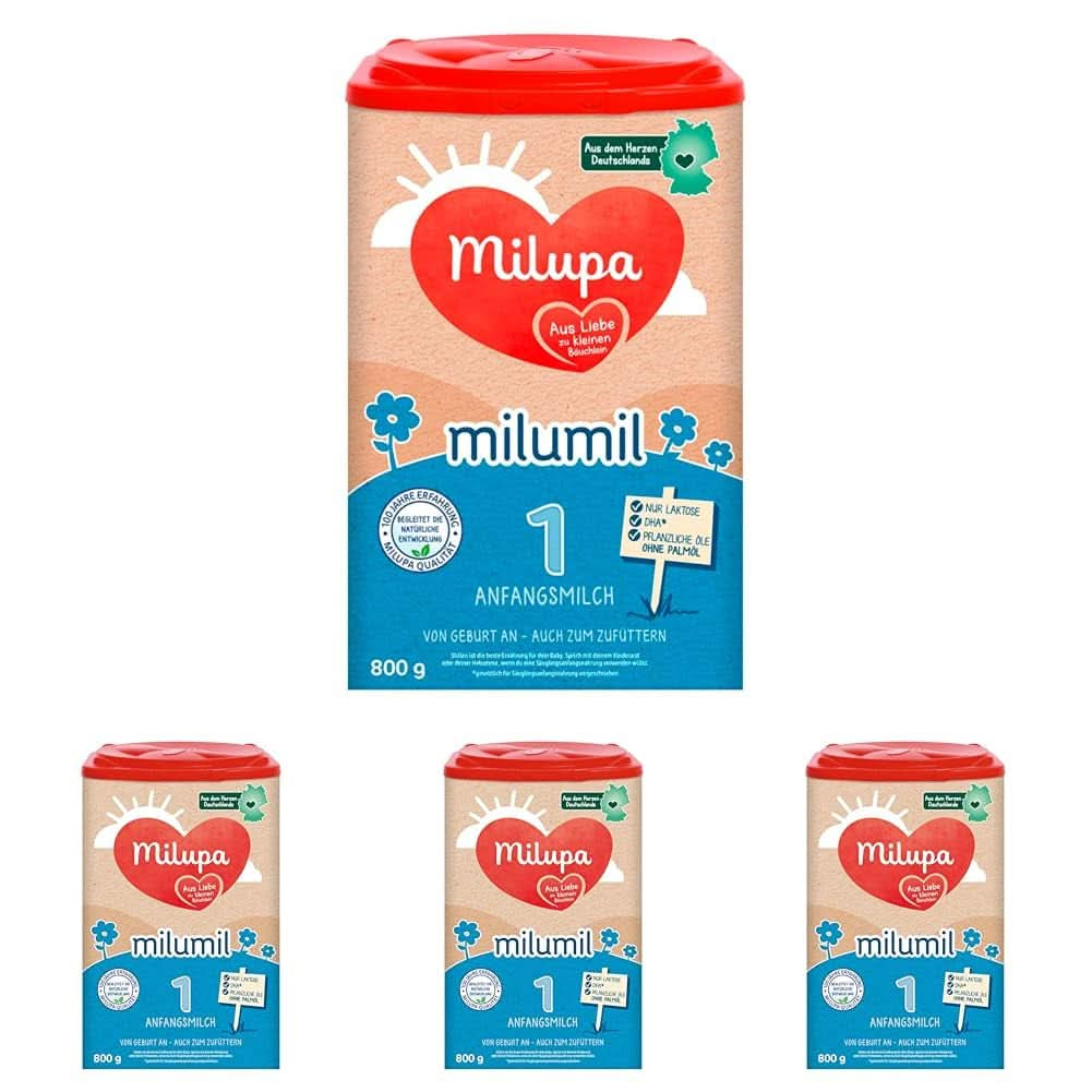 Milupa Milumil Pre – Anfangsmilch Von Geburt an – Baby-Milchpulver – Mit Wichtigen Nährstoffen Und Ohne Palmöl – 1 X 800 G