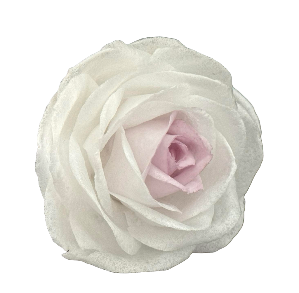 Decoratiune comestibila din vafa, Trandafir alb cu mov - Nati Shop 
