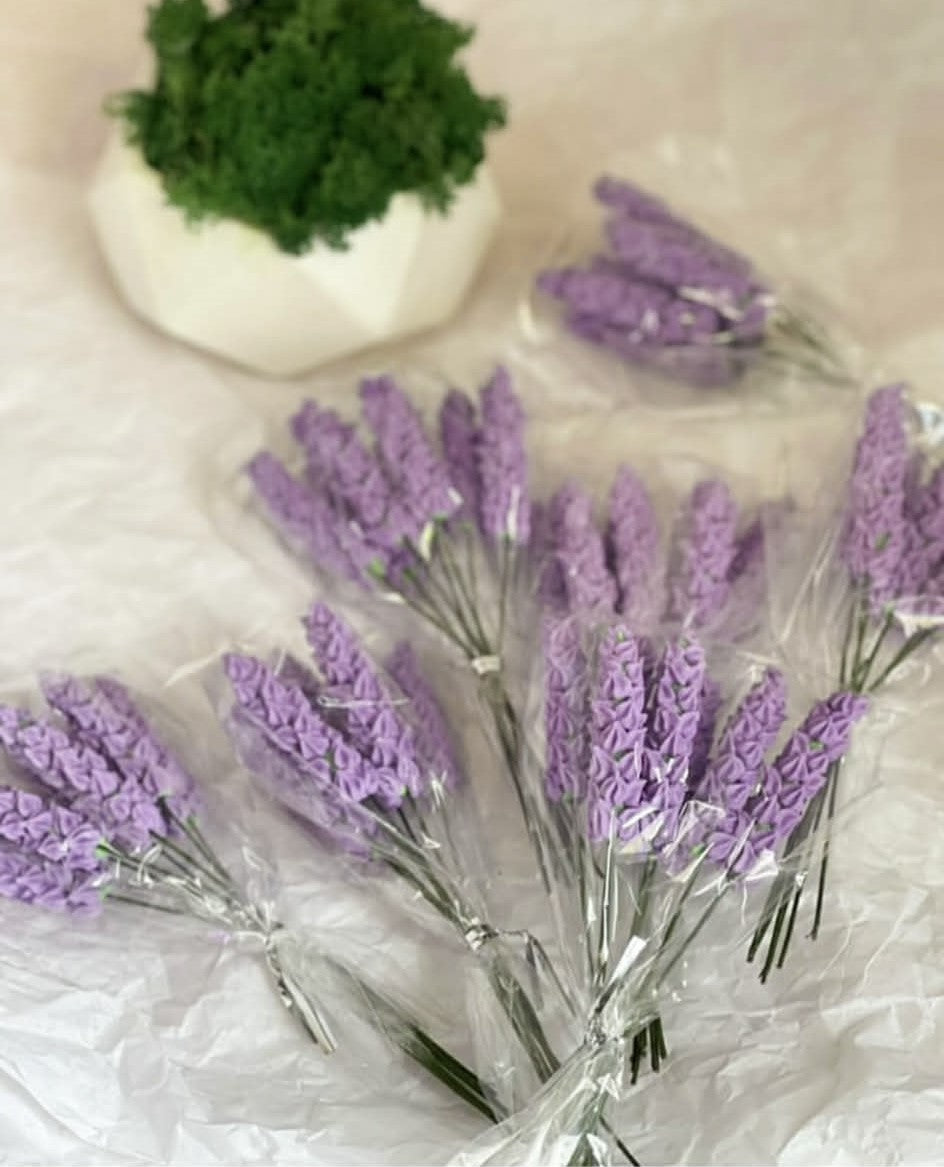 Edible decorations set, lavender bouquet