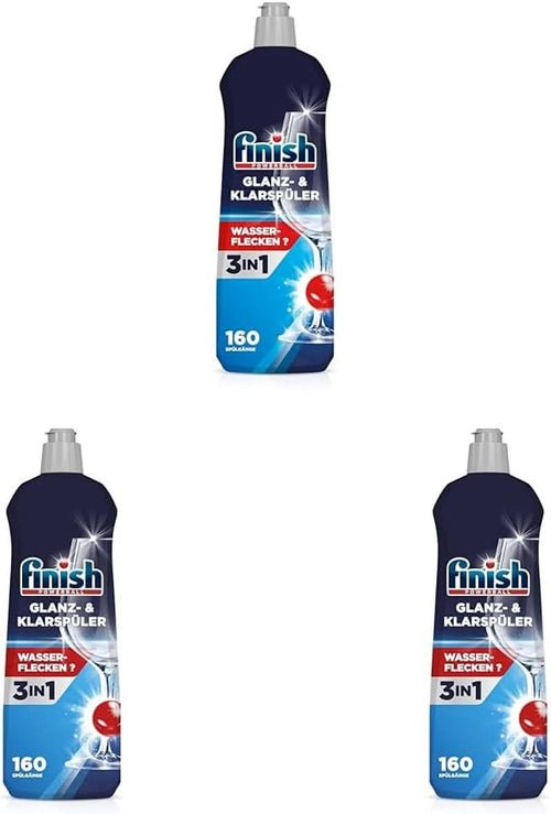 Finish Shine & Rinse Aid - Pentru vase strălucitoare și uscate, fără pete de apă - Megapack de 800 ml (pachet de 3) Naty Shop 3 x 800 ml