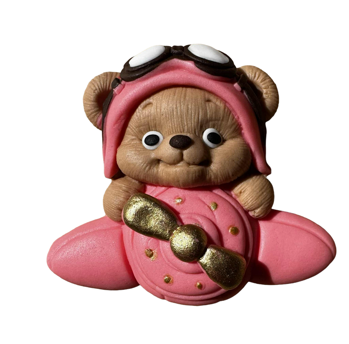 Decoratiune comestibila, Ursulet in avion Decoratiuni din Pasta de Zahar Nati Shop