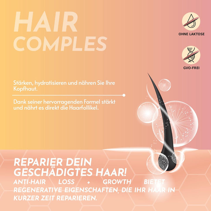 Healthy Fusion Haircomplex | Effektiv Gegen Haarausfall | Fördert Haarwachstum, Volumen & Dichte | Stärkt Haarwurzeln | Verleiht Glanz Und Vitalität | Unisex | 30 Kapseln Für Gesünderes Haar