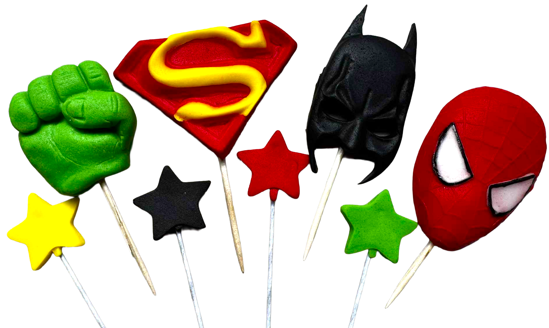 Set 8 Decoratiuni Comestibile Super Eroi - Perfecte Pentru Decorarea Torturilor Si Prajiturilor