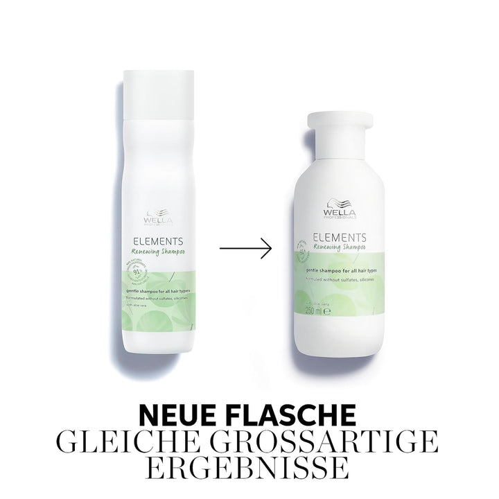 Wella Professionals Elements Renewing Shampoo Ohne Sulfate Und Silikone – Beruhigende Haarpflege Für Empfindliche Und Juckende Kopfhaut – Mit Aloe Vera Und Vitmain E – 250 Ml