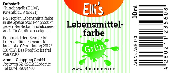 Lebensmittelfarbe Grün – Flüssige Lebensmittelfarbe Zum Backen Und Kochen, Färben Von Flüssigkeiten, Kuchen, Topping Und Teig – Zuckerfrei Und Geschmacks Neutral – Starke Farbkraft