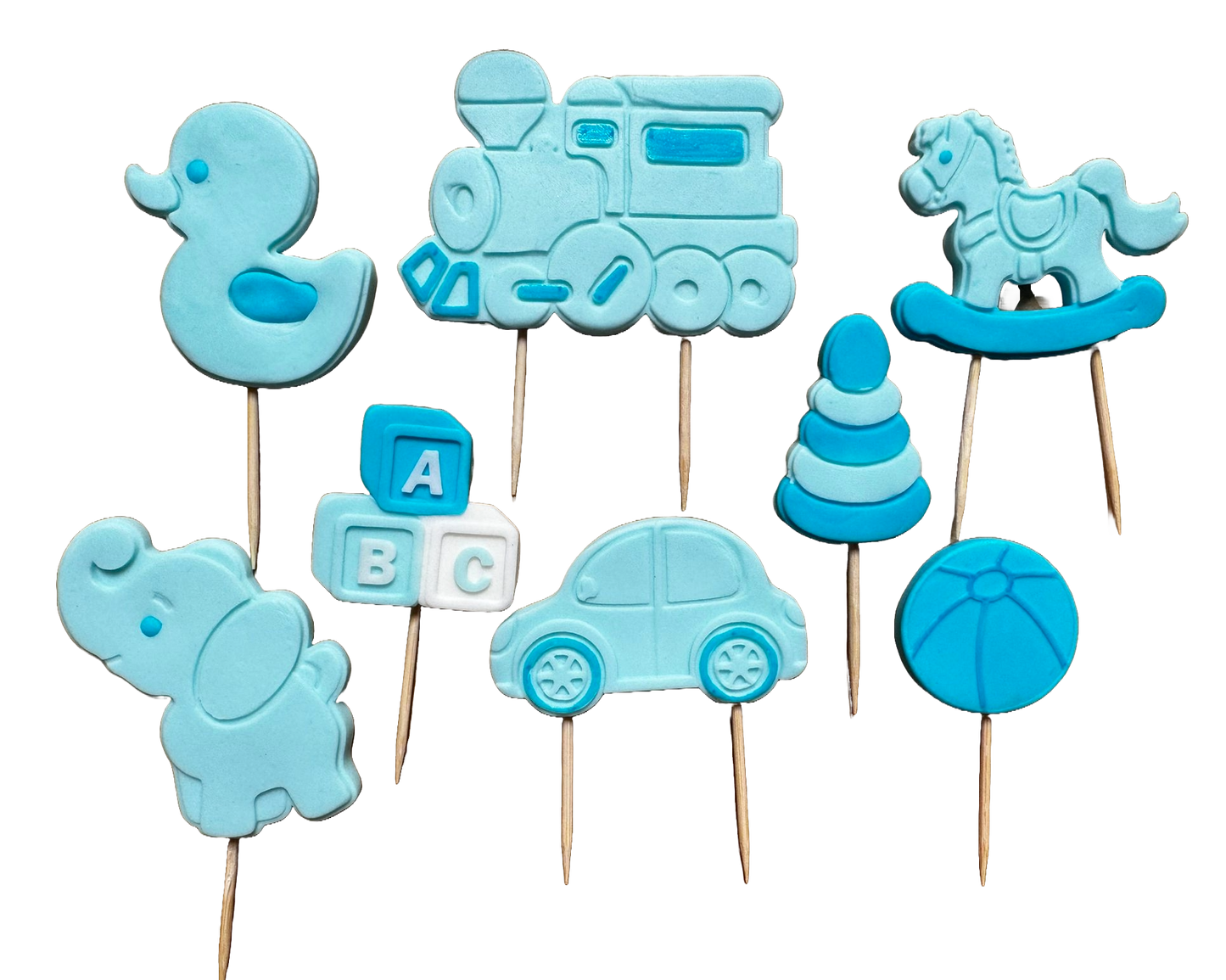 Set 8 decoratiuni comestibile din zahar, Jucarii Decoratiuni din Pasta de Zahar Naty Shop
