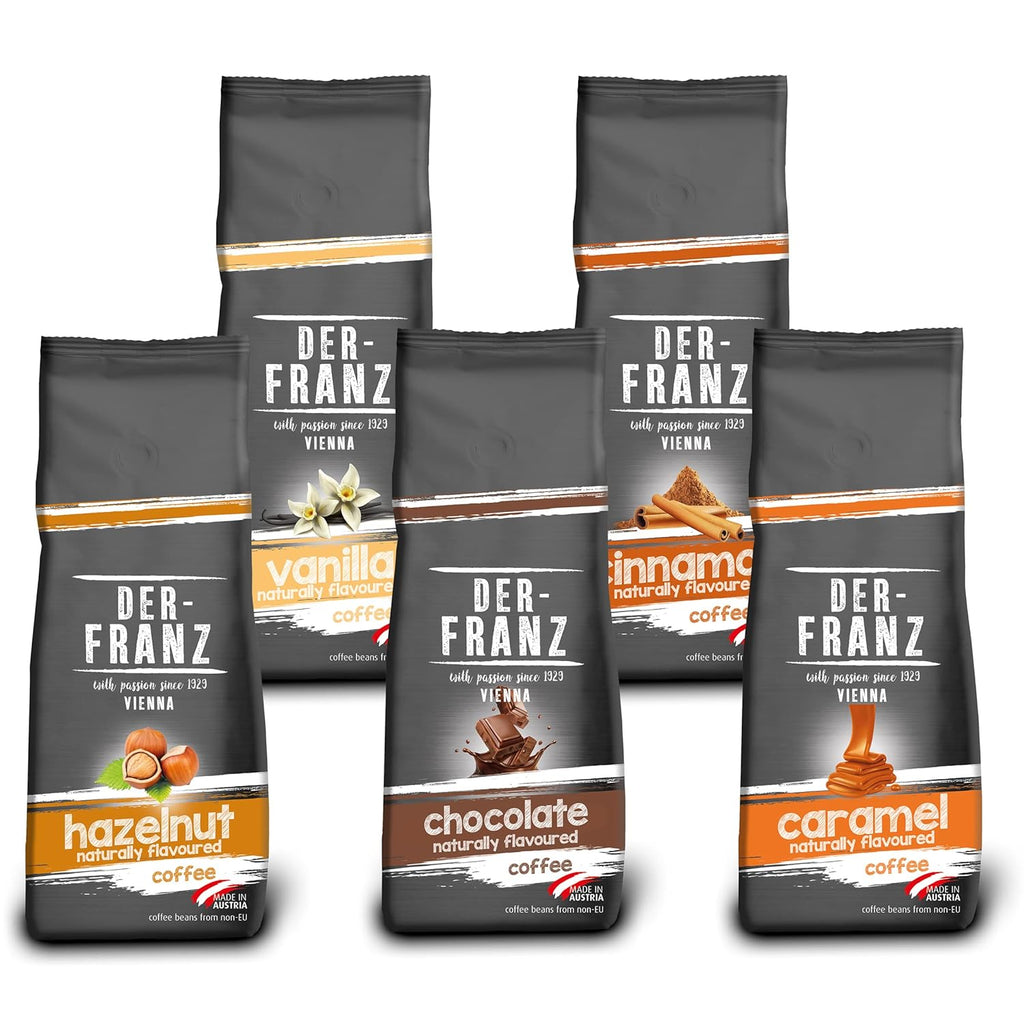 Der-Franz Kaffee, Aromatisiert Mit Karamaell, Intensität3/5, Arabica Und Robusta Kaffeebohnen, 3 X 500 G