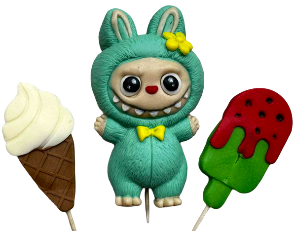 Set decoratiuni comestibile, Labubu Decoratiuni din Pasta de Zahar Nati Shop