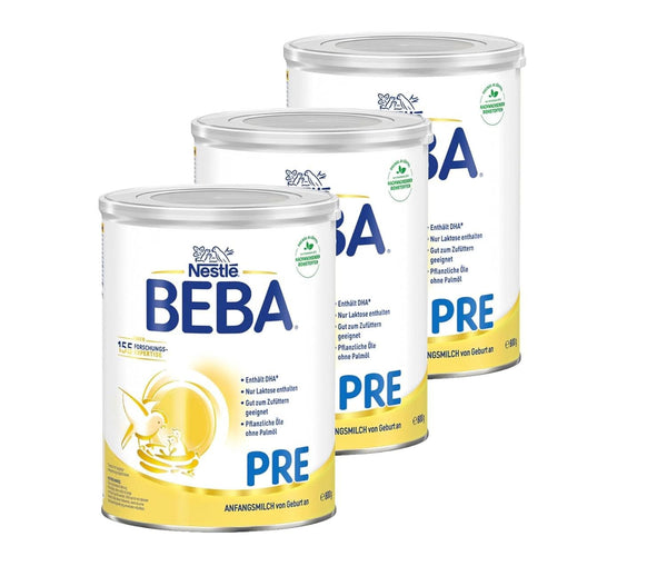 BEBA PRE Anfangsmilch Von Geburt An, Babynahrung Mit DHA, Nur Laktose, Ohne Palmöl, 3Er Pack (3 X 800G)