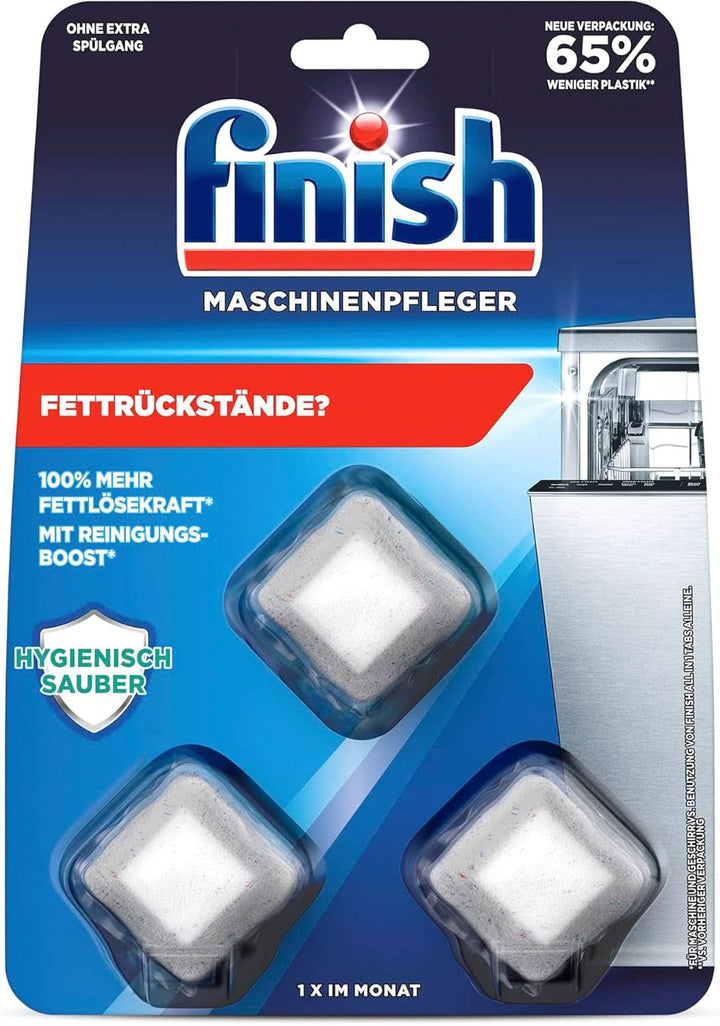 Finish Machine Cleaner Tabs - Pastile pentru mașina de spălat vase împotriva murdăriei și grăsimii din interiorul mașinii de spălat vase, 3 pastile Naty Shop