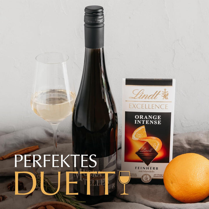 Lindt EXCELLENCE Orange Intense | 100 G Tafel | Zartbitter-Schokolade Mit Orangen- & Mandelstückchen | Intensiver Kakao-Geschmack | Edle Schokoladentafel