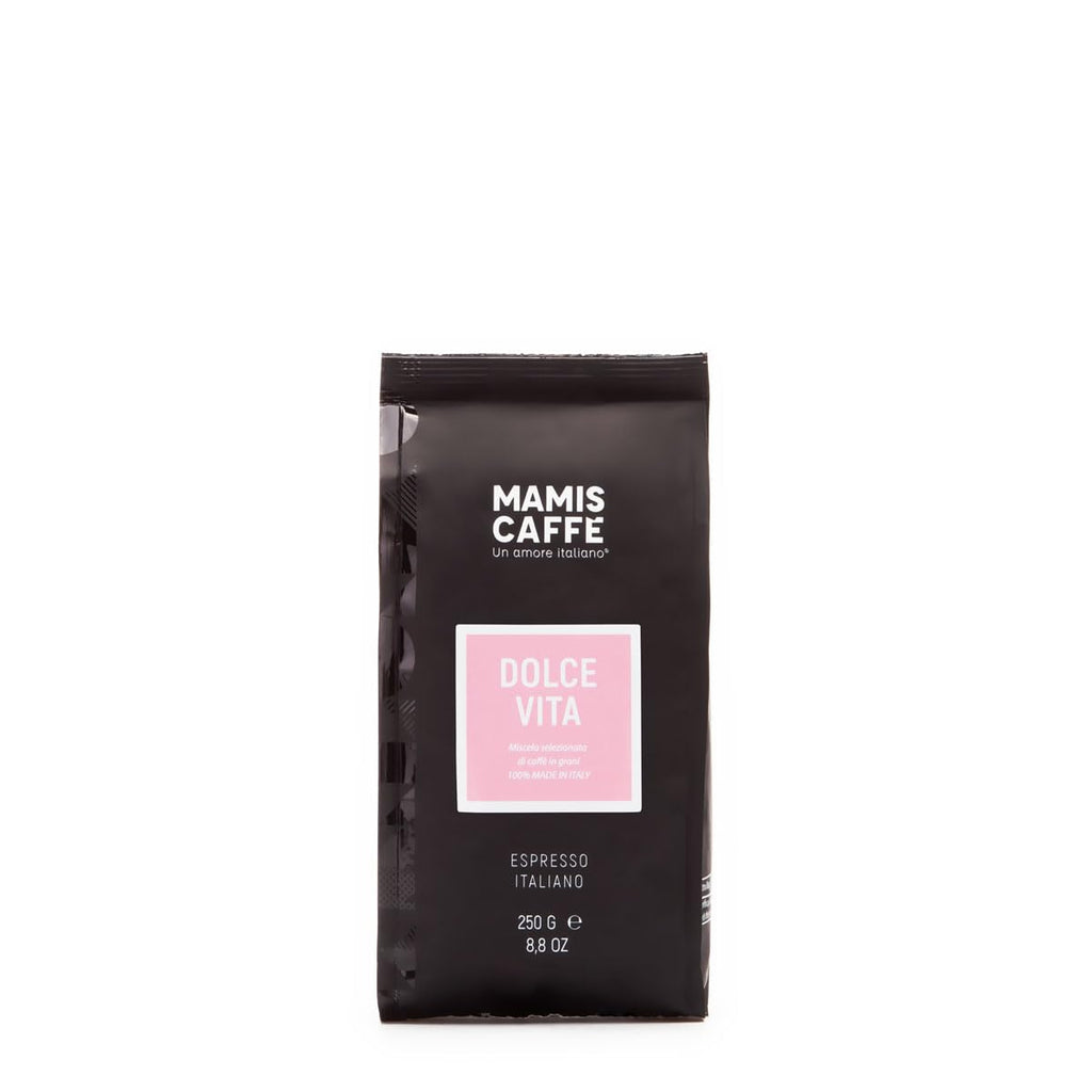 Mamis Caffè Dolce Vita (1 Kg) - Ganze Espressobohnen Mittel Gerösteter Kaffee Mit Leichter Süße - Italienischer Espresso Mit Dicker Crema - Perfekt Als Cappuccino Oder Latte Macchiato