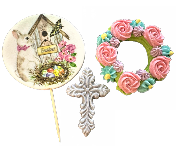 Set 3 decoratiuni comestibile din pasta de zahar, Paste Decoratiuni din Pasta de Zahar Nati Shop