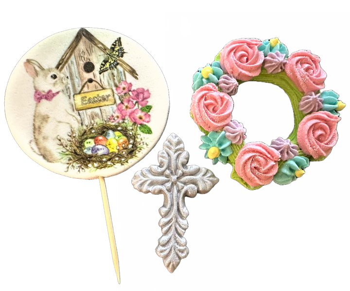 Set 3 decoratiuni comestibile din pasta de zahar, Paste Decoratiuni din Pasta de Zahar Nati Shop