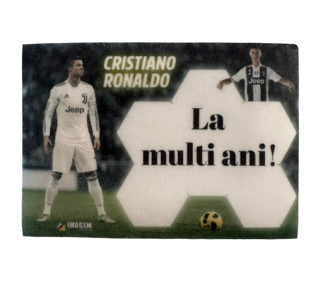 Decoratiune comestibila din zahar, Ronaldo - "La multi ani!" - Nati Shop 