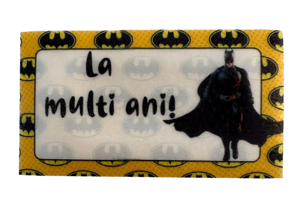 Decoratiune comestibila din zahar, Batman - "La multi ani!" - Nati Shop 