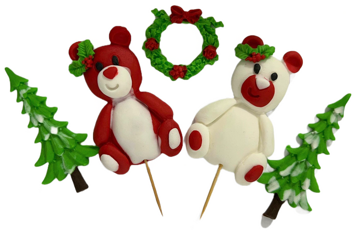 Set decoratiuni comestibile din zahar, Craciun Decoratiuni din Pasta de Zahar Nati Shop