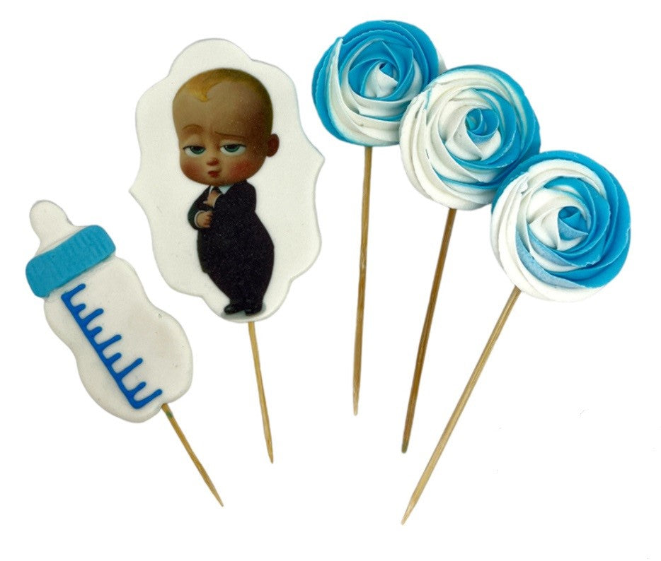 Baby Boss Sugar Paste Decorations Marshmallows - Sweet Cake Toppers Suitable For Professional Decoration