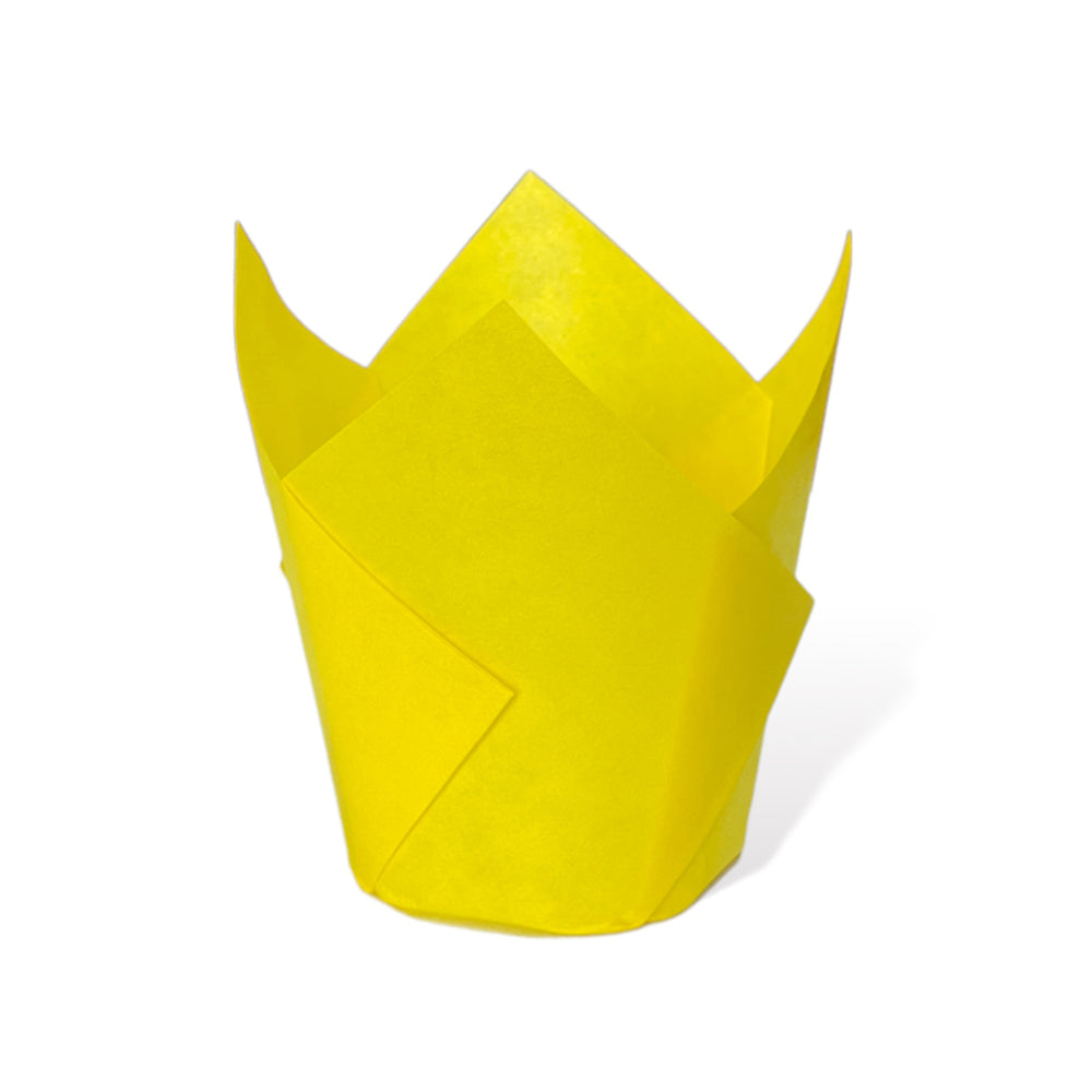 Forme de copt galbene pentru brioșe sub formă de lalea 20 buc - Nati Shop 