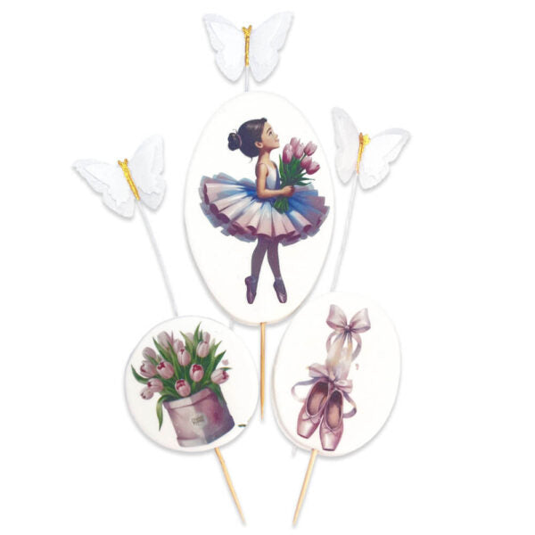 Set 6 decoratiuni comestibile, Balerina