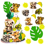 Set 13 Decoratiuni Comestibile Safari - Animale Colorate pentru Torturi si Deserturi