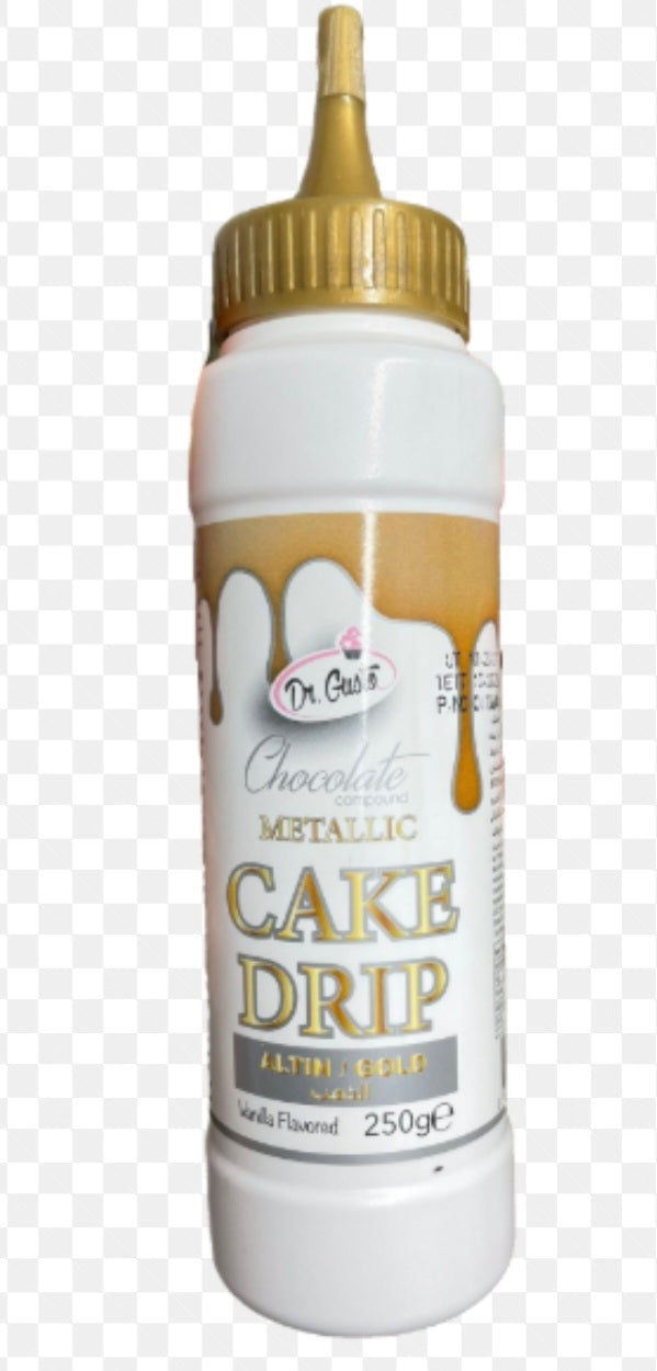 Cake drip, ciocolata temperata Auriu, dr gusto, 250 GR