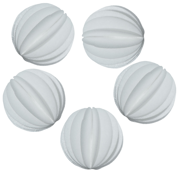 Set 5 decoratiuni comestibile din vafa, Sfere albe
