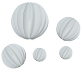 Set of 5 White Edible Wafer Spheres - Festive Decoration for Desserts and Cakes