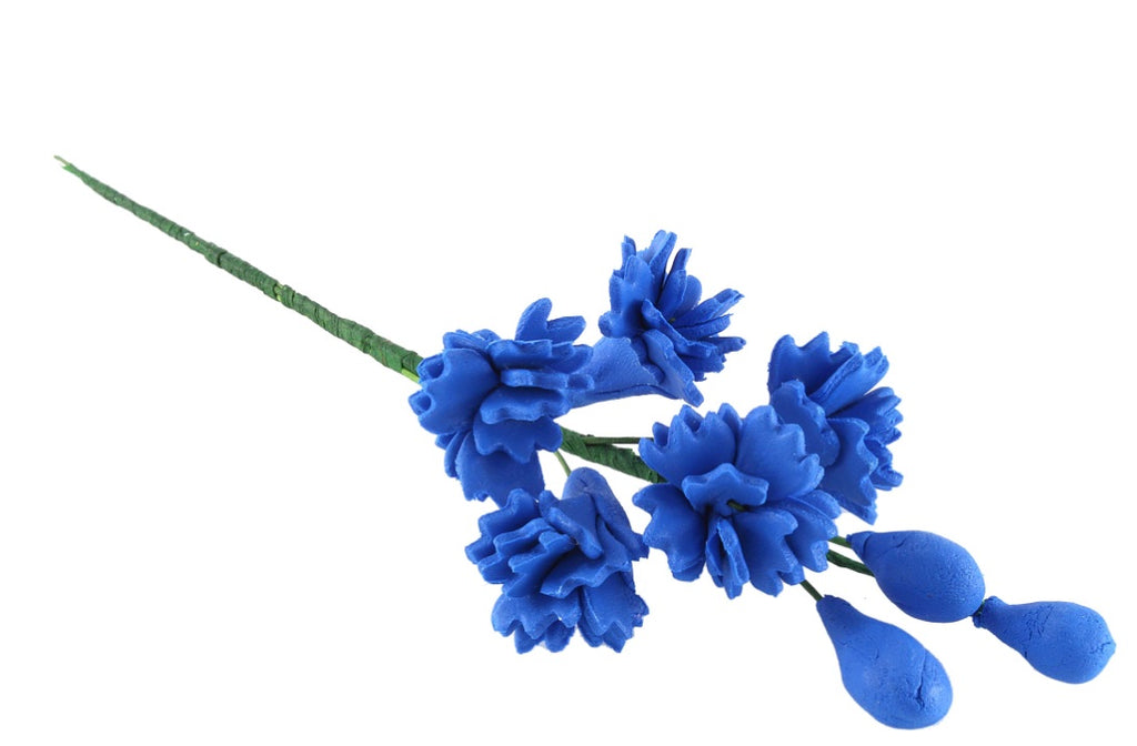 Decoratiune comestibila din zahar, Crenguta de flori albastre - Nati Shop 