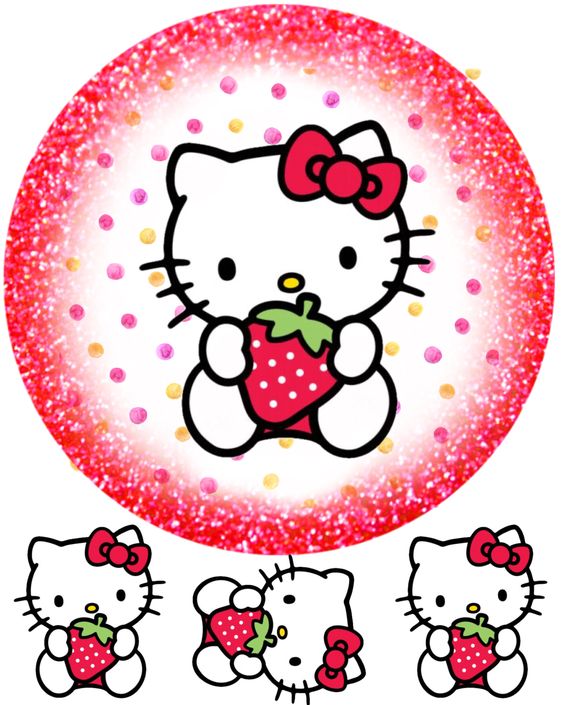 Imagine comestibila, vafa sau icing, format A4, Hello Kitty - Naty Shop 