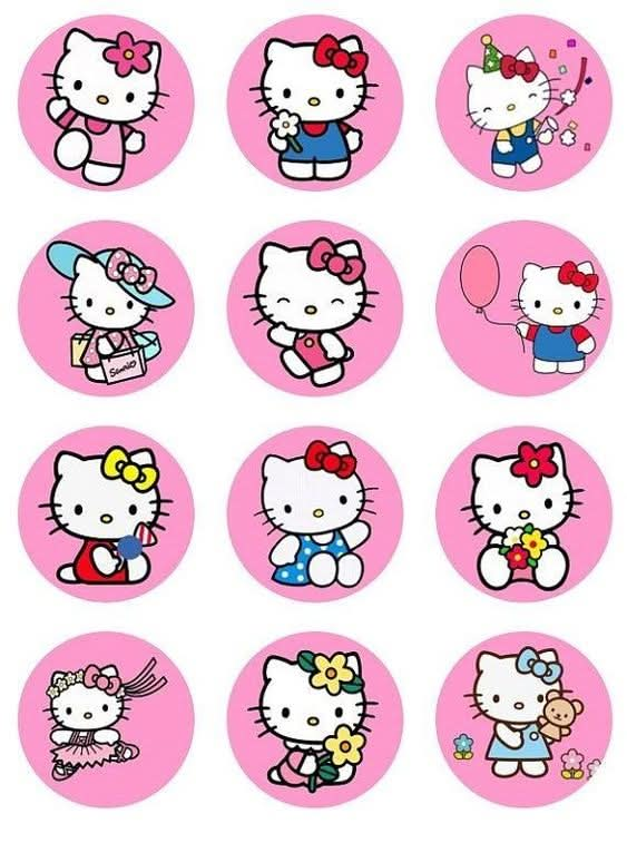 Imagine comestibila, vafa sau icing, format A4, Hello Kitty - Naty Shop 