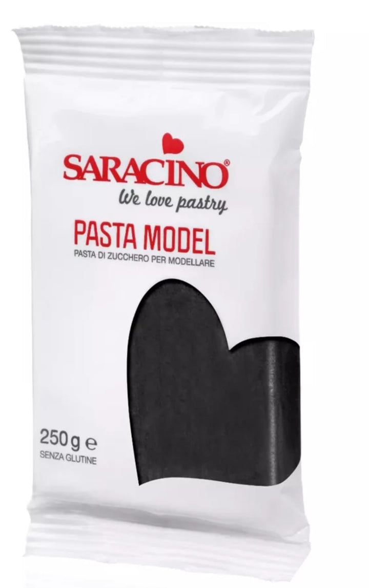 Pasta de zahar pentru acoperire si modelaj,Saracino Premium, Negru, 250 gr