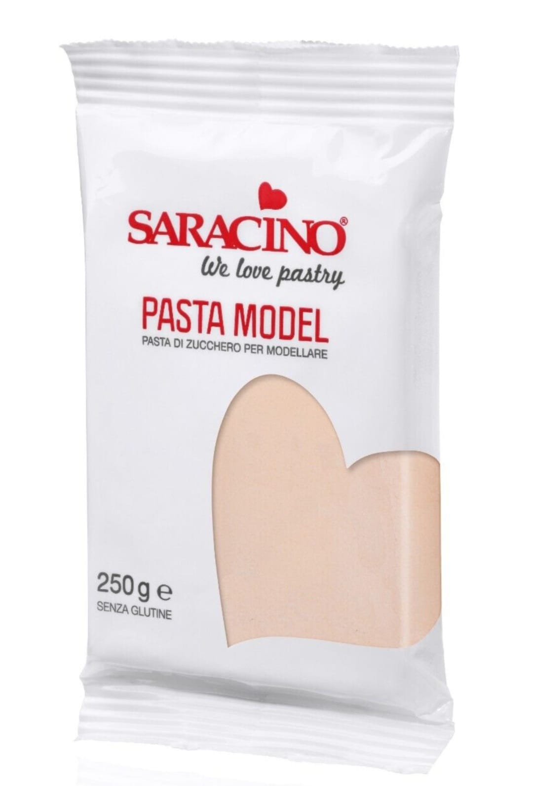 Pasta de zahar pentru acoperire si modelaj Saracino Premium, nude, crem, 250 gr
