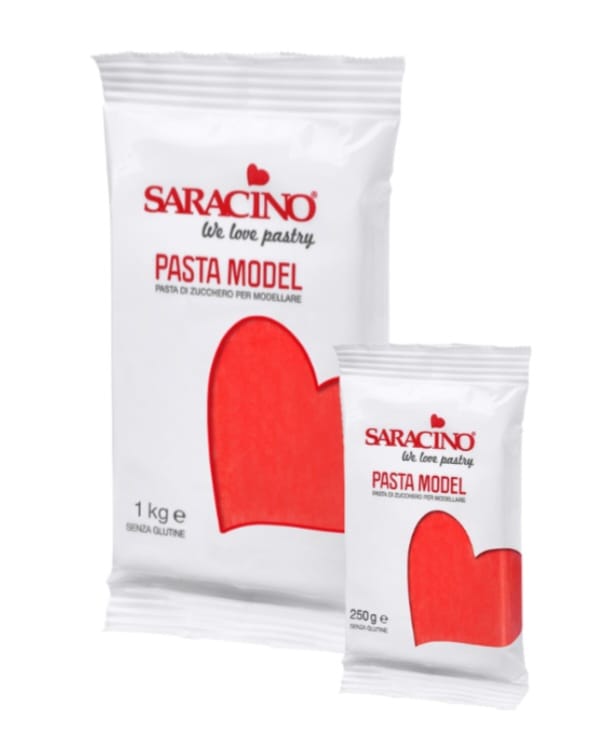 Pasta de zahar Saracino pentru acoperire si modelaj Premium, Rosu