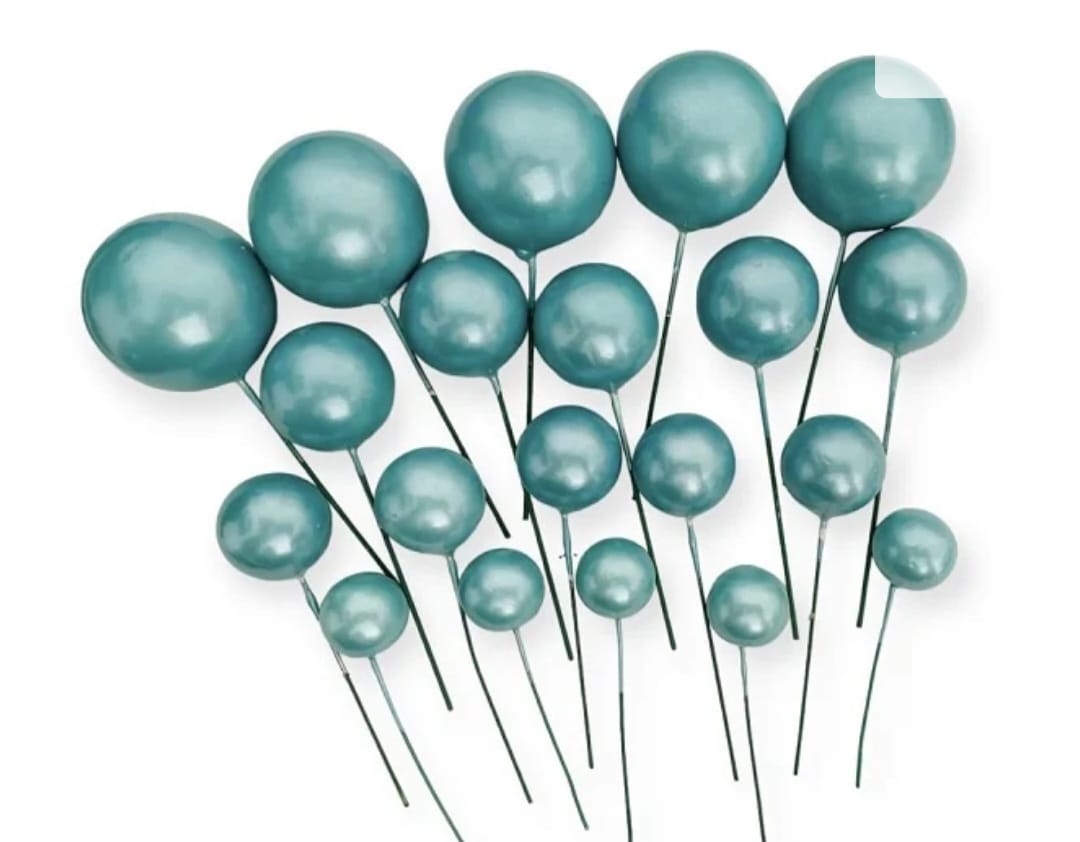 Set 20 Sfere Necomestibile Verde Sidef - Sfere Pentru Decor Festiv De Dimensiuni 2, 2,5, 3 și 4 cm